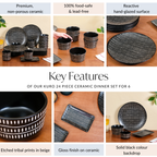 Kuro 24 Piece Ceramic Dinner Set For 6 Nestasia