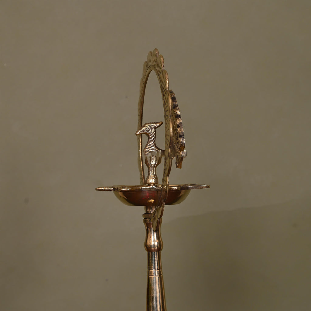 Brass Traditional Peacock Samai/Lamp (24 Inch) Vedansh Craft