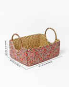 Seagrass Hamper Basket with Cane Handles for Fruits and Home Storage Organization