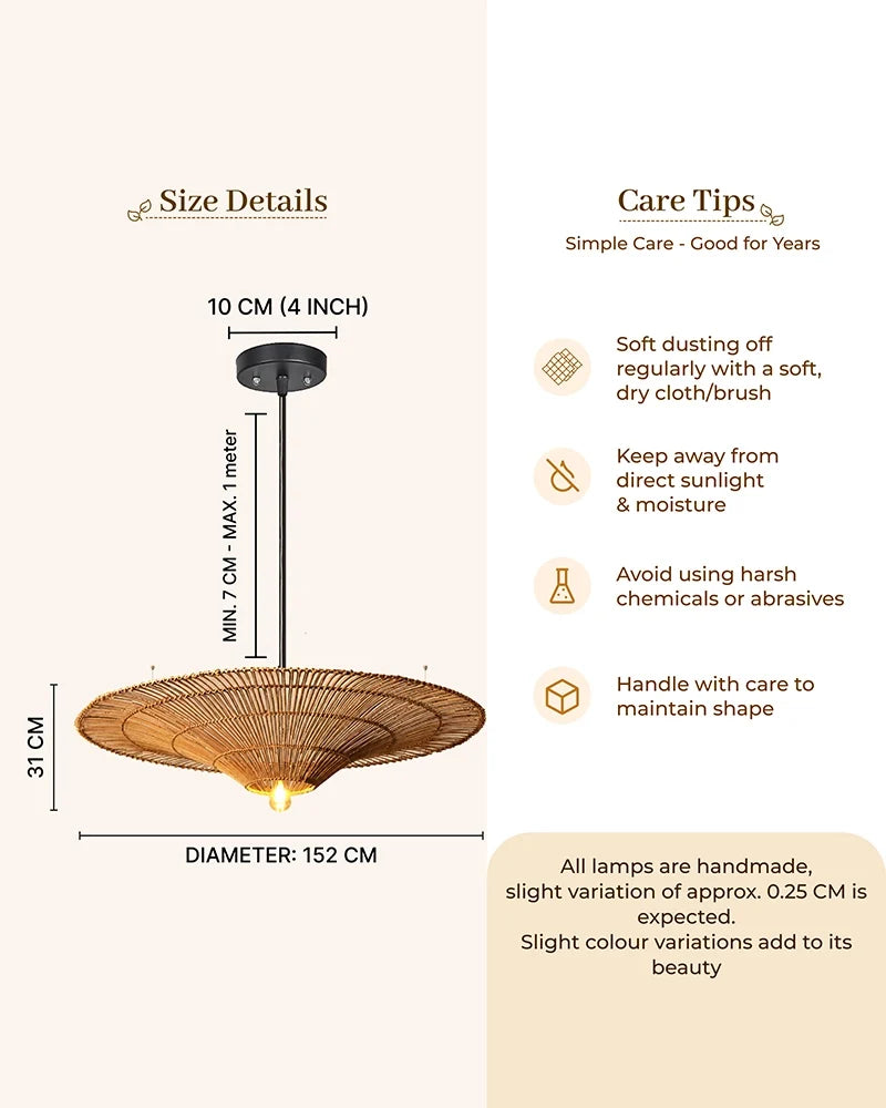 Handmade Bamboo Pendant Light for Balcony and Patio