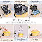 Sunshine Checkered Insulated Lunch Bag Nestasia