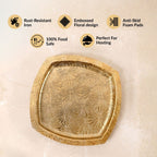 Aurette Gold Serving Platter 26x26cm Nestasia