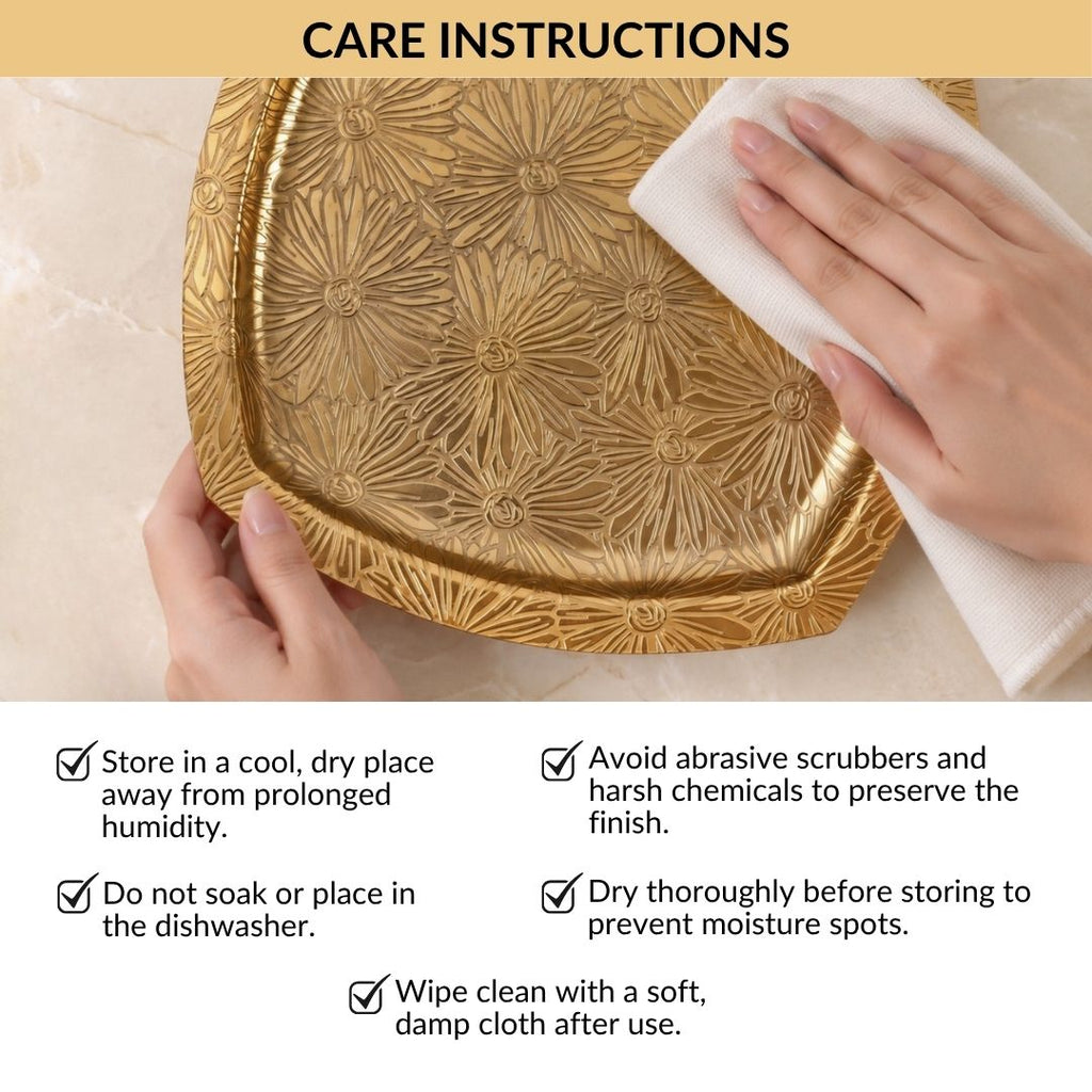 Aurette Gold Serving Platter 26x26cm Nestasia