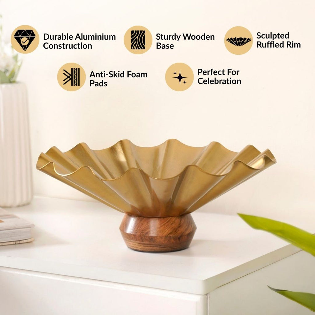 Ripple Luxe Bowl With Pedestal 32cm Nestasia