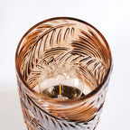 Palm Leaf Brown Glass LED Table Lamp With Auto Timer Nestasia