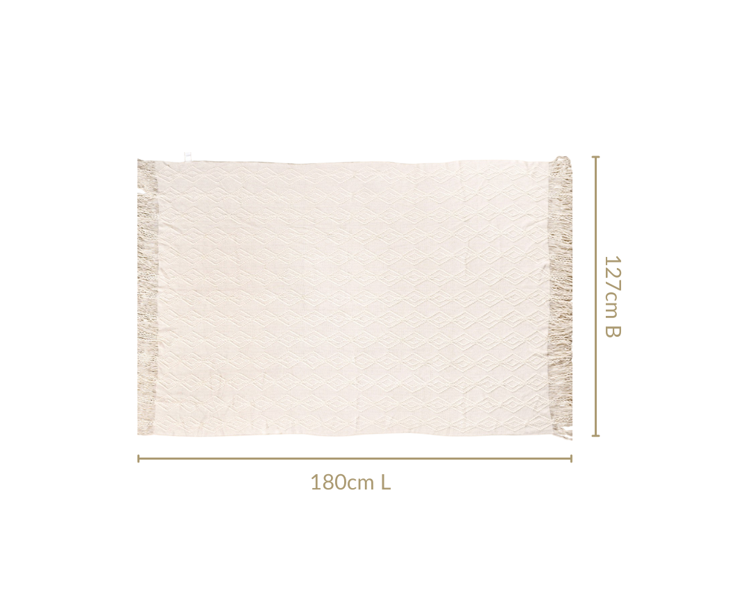 Feather Soft Throw Blanket Off White Nestasia
