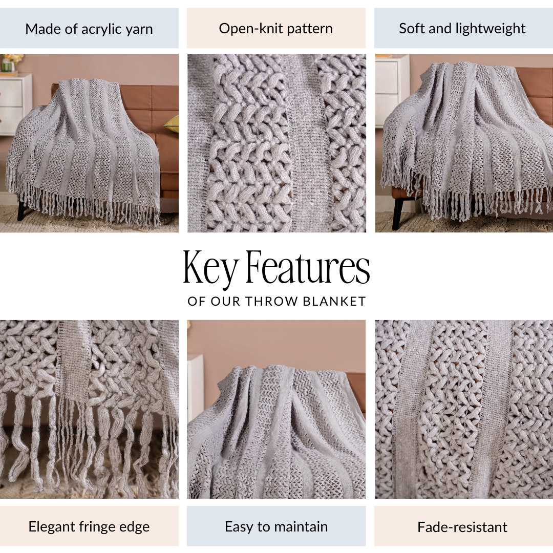 Softspell Couch Throw Grey Nestasia