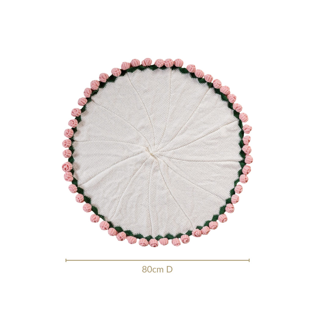Crochet Flower Bouquet Throw Pink 80cm Nestasia