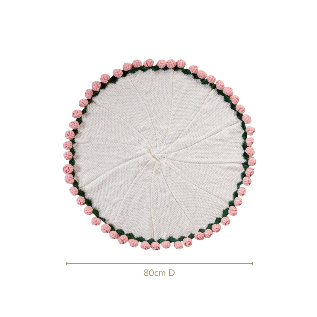 Crochet Flower Bouquet Throw Pink 80cm Nestasia