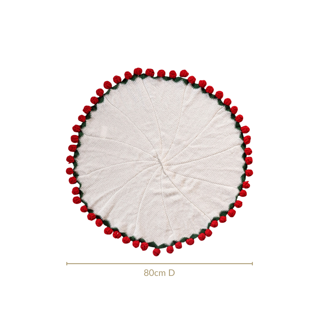 Rosetta Crochet Bouquet Throw Red 80cm Nestasia