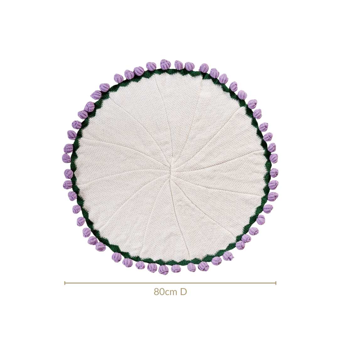Crochet Flower Bouquet Throw Purple 80cm Nestasia