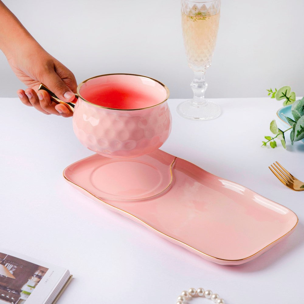 Think Pink Pot And Plate Set Nestasia