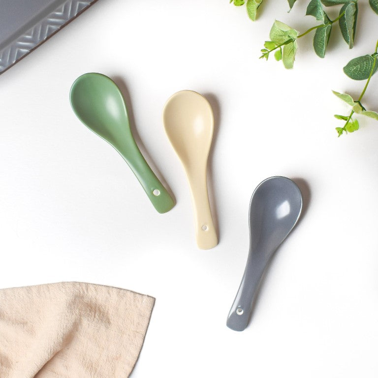 Fern Green Ceramic Soup Spoon Nestasia