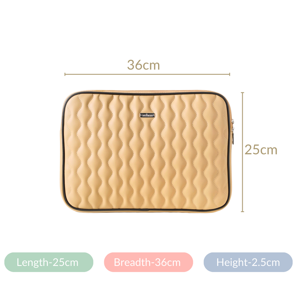 Multi Functional Water Resistant Laptop Sleeve Beige Nestasia