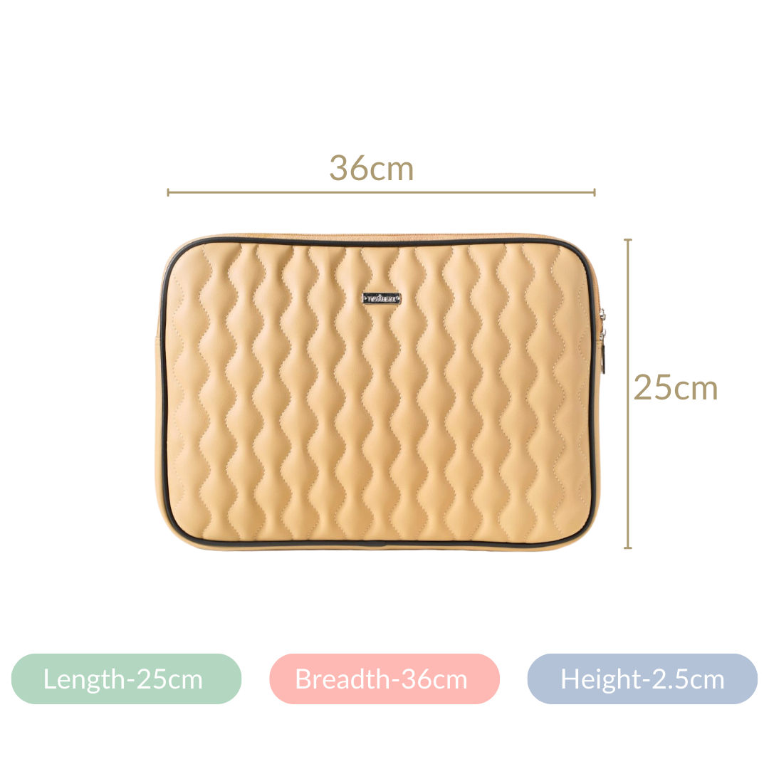 Multi Functional Water Resistant Laptop Sleeve Beige Nestasia
