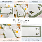 Midori Pure Cotton Table Runner In Sage Green 180x36cm Nestasia