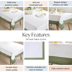 Midori Cotton Tablecloth For 6 Seater In Sage Green 200x150cm Nestasia