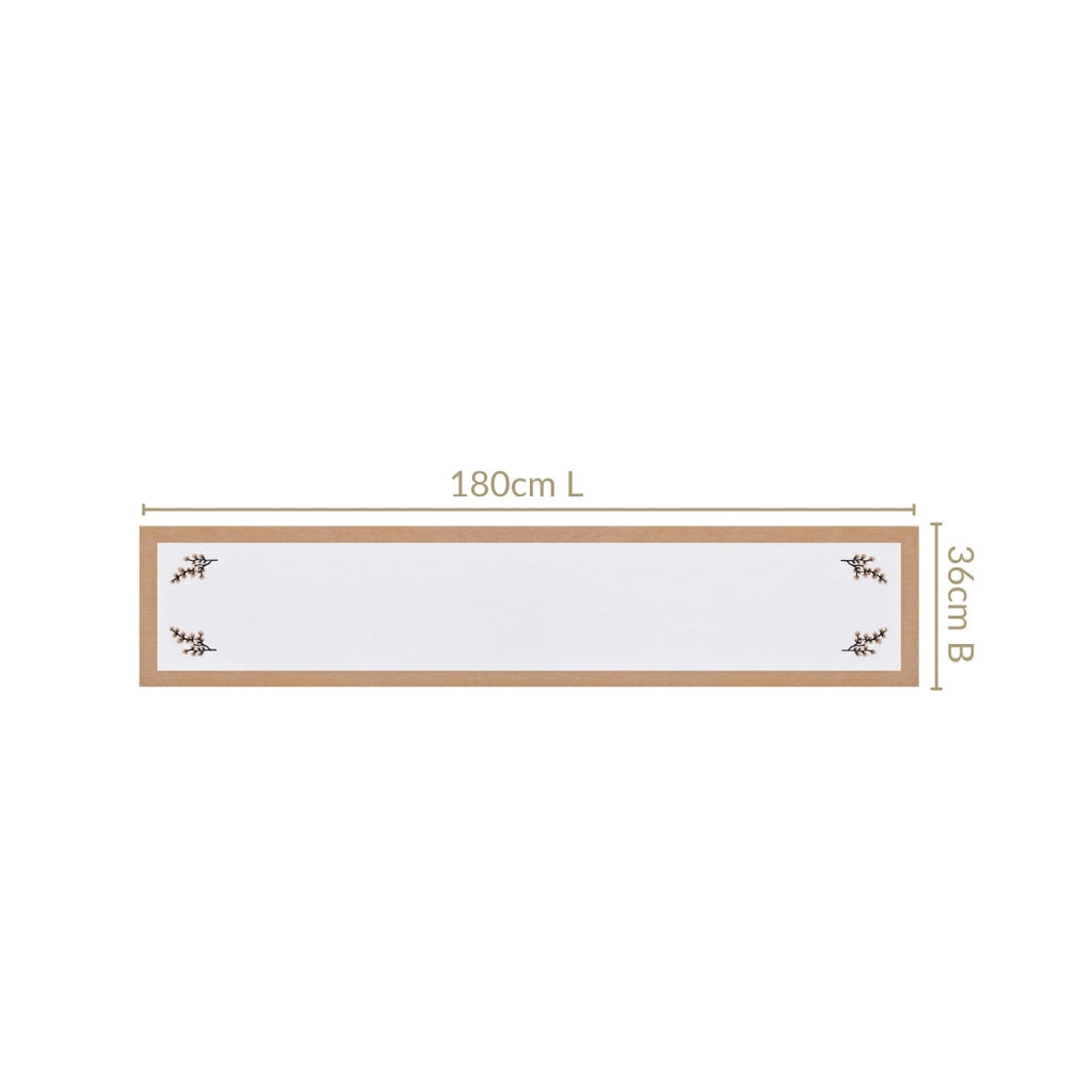 Midori Rustic Charm Cotton Table Runner In Brown 180x36cm Nestasia