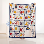 ABCD Alphabet Body Anatomy Kids Learning Throw 158x138cm Nestasia