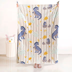 Baby Dino Knitted Kids Cotton Throw 154x135cm Nestasia