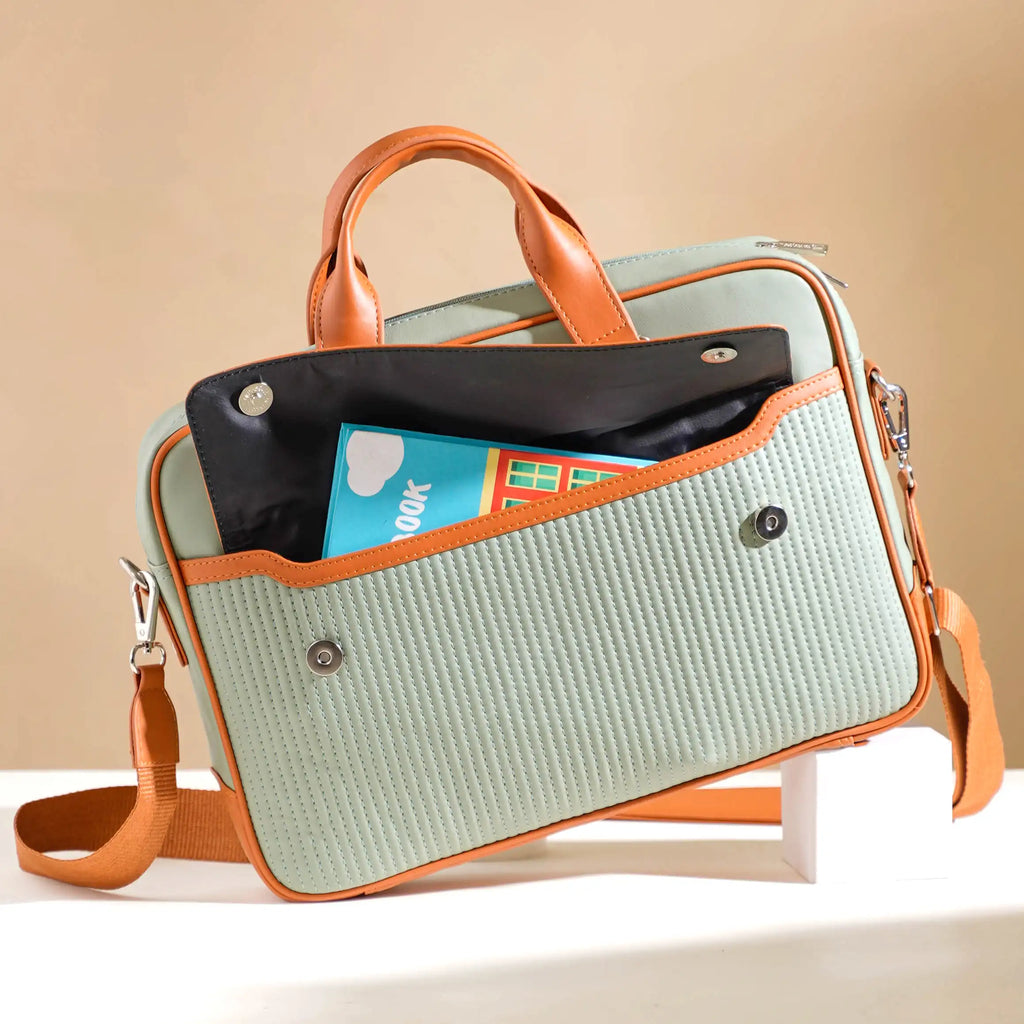 La Fusion Vegan Leather Laptop Organiser Bag 14" x 10" Nestasia