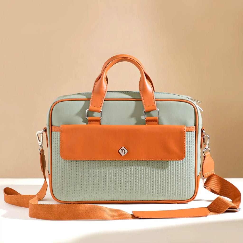 La Fusion Vegan Leather Laptop Organiser Bag 14" x 10" Nestasia
