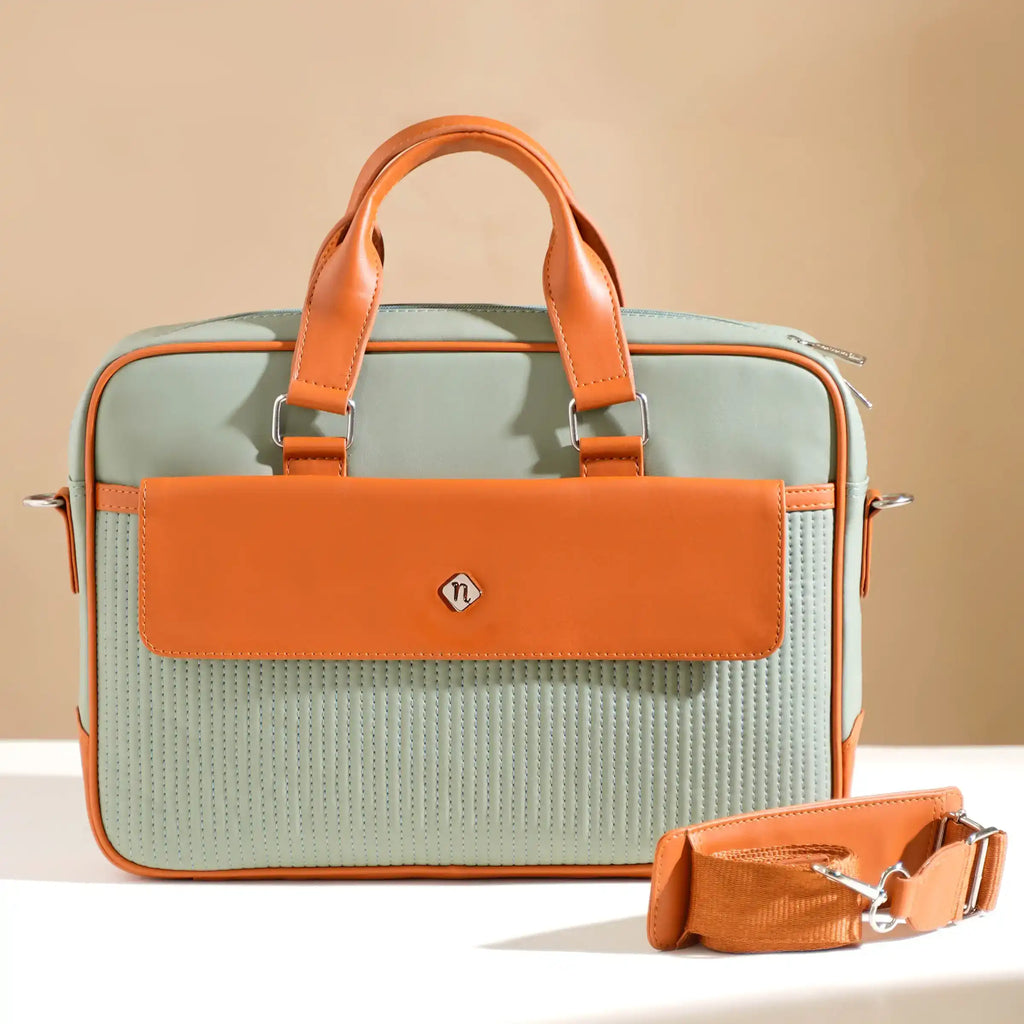 La Fusion Vegan Leather Laptop Organiser Bag 14" x 10" Nestasia
