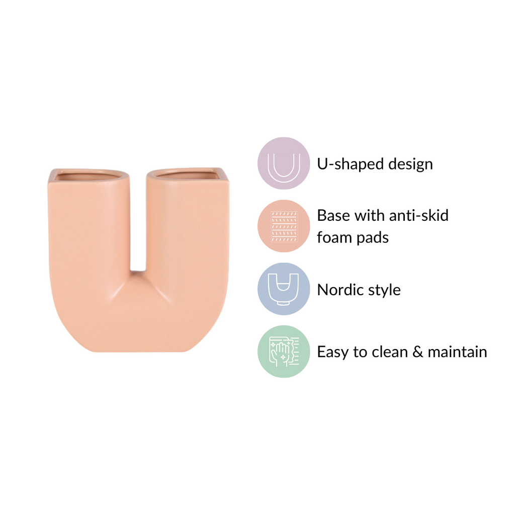 Modern Neutral Tone U Vase Nestasia