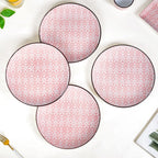 Set Of 4 Pink Baroque Ceramic Dinner Plate 11 Inch Nestasia