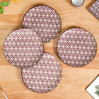 Kaleido Ceramic Dinner Plate Set Of 4 Brown 11 Inch Nestasia