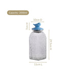 Lattice Glass Storage Container With Blue Bird Lid Set Of 2 2000ml Nestasia