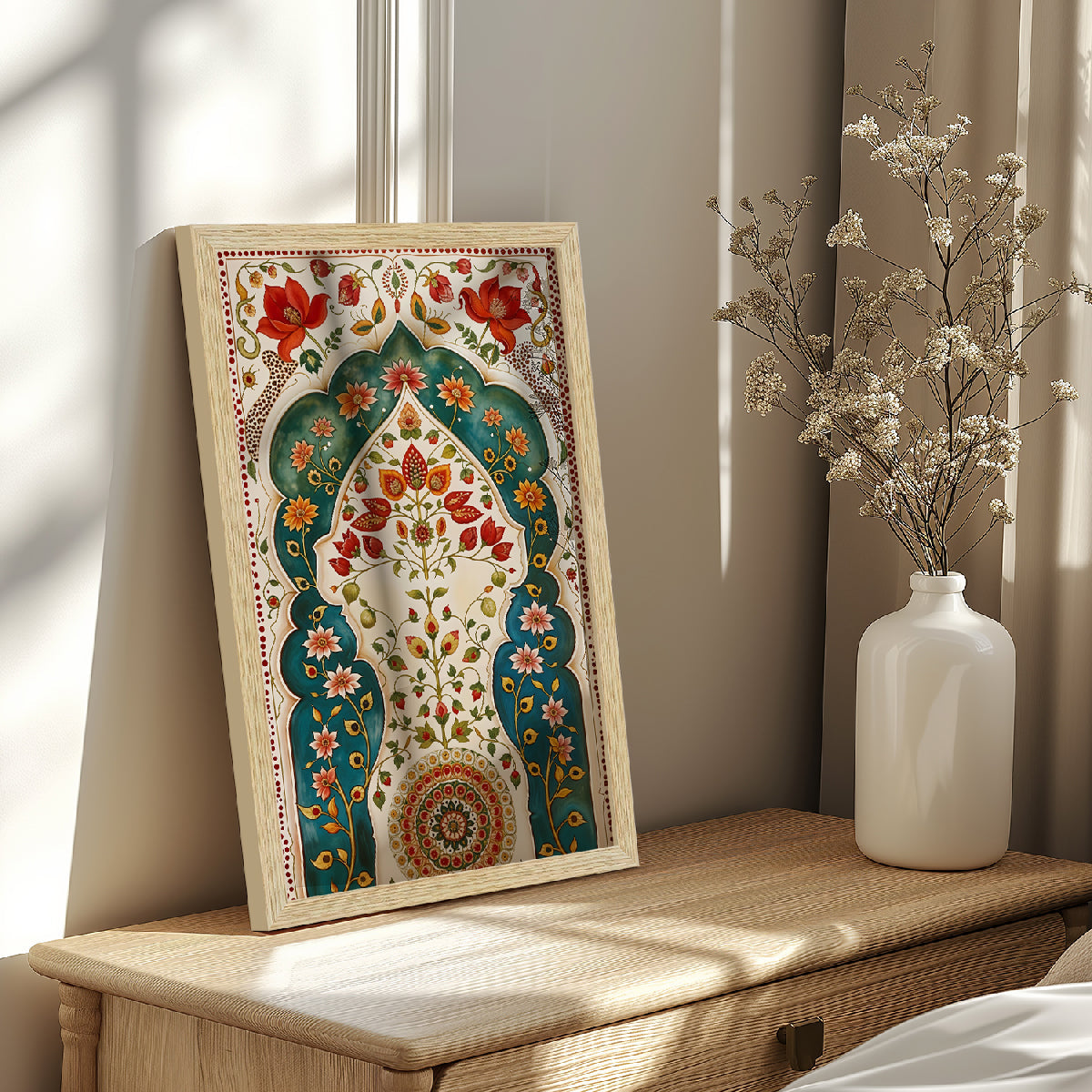 Elephant Floral Madhubani Art Paintings, Painting For Wall Living Room, Set of 3 AXIII-41 ArtX
