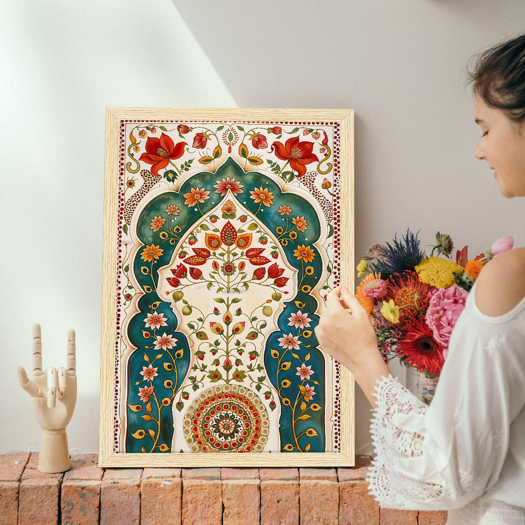 Elephant Floral Madhubani Art Paintings, Painting For Wall Living Room, Set of 3 AXIII-41 ArtX