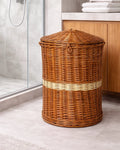Handwoven Wicker Laundry Basket with Lid for Stylish and Organized Home Storage
