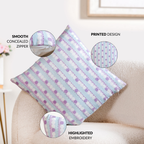 Lavender Lanes Cotton Embroidered Cushion Cover 40x40cm Nestasia