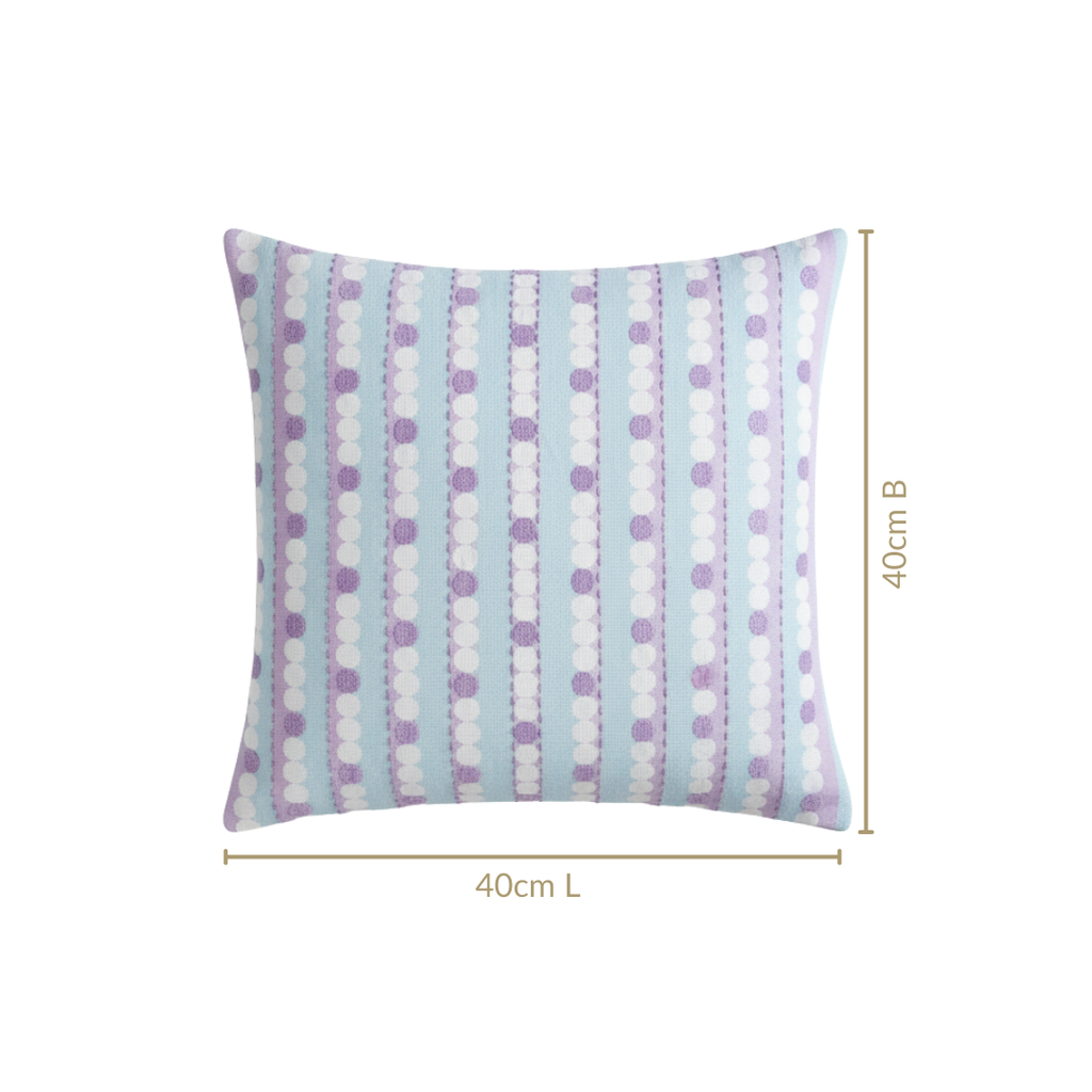 Lavender Lanes Cotton Embroidered Cushion Cover 40x40cm Nestasia