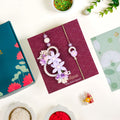 Lavender Pearl Rakhi Lumba Set Of 4 With Gift Box And Card Nestasia