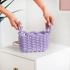 Lavender Rope Style Small Basket 21cm Nestasia