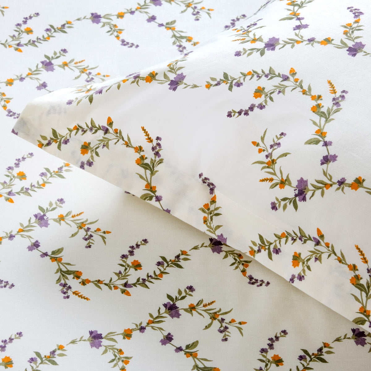 Lavender Vine Queen Size Pure Cotton Bedding Set 254x229cm Nestasia