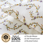 Lavender Vine Queen Size Pure Cotton Bedding Set 254x229cm Nestasia