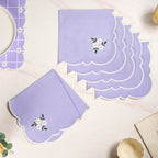 Lavender Embroidered Cotton Table Napkin Set Of 6 Nestasia