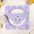 Lavender Embroidered Cotton Table Napkin Set Of 6 Nestasia