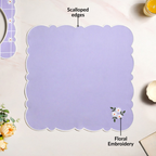 Lavender Embroidered Cotton Table Napkin Set Of 6 Nestasia