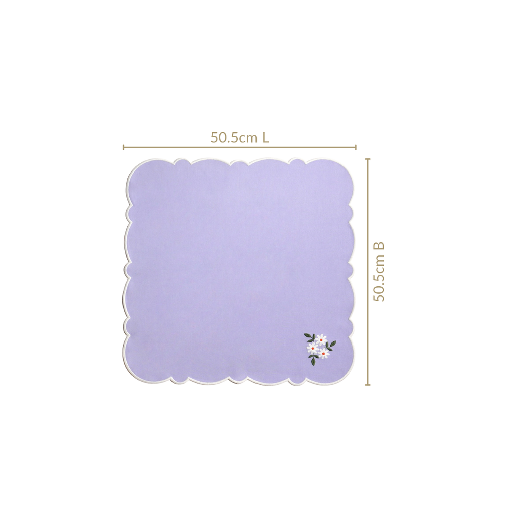 Lavender Embroidered Cotton Table Napkin Set Of 6 Nestasia