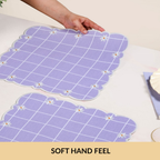 Lavender Lattice Scallop Embroidered Cotton Table Mat Set Of 6 Nestasia