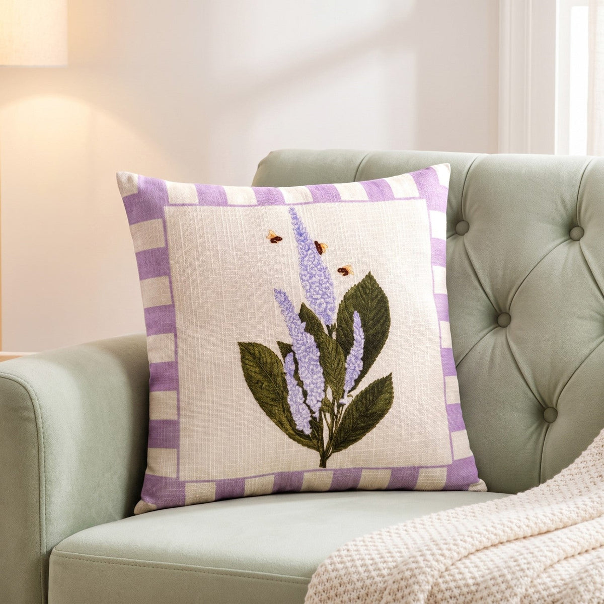 Lavender Breeze Pure Cotton Cushion Cover 46x46cm Nestasia