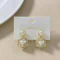 Layered Floral Pearl Earrings Nestasia