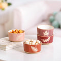 Autumn Leaf Ceramic Snack Bowl Set Of 4 180ml Nestasia