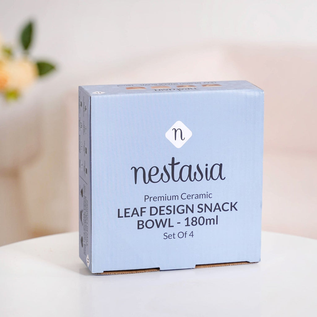 Autumn Leaf Ceramic Snack Bowl Set Of 4 180ml Nestasia