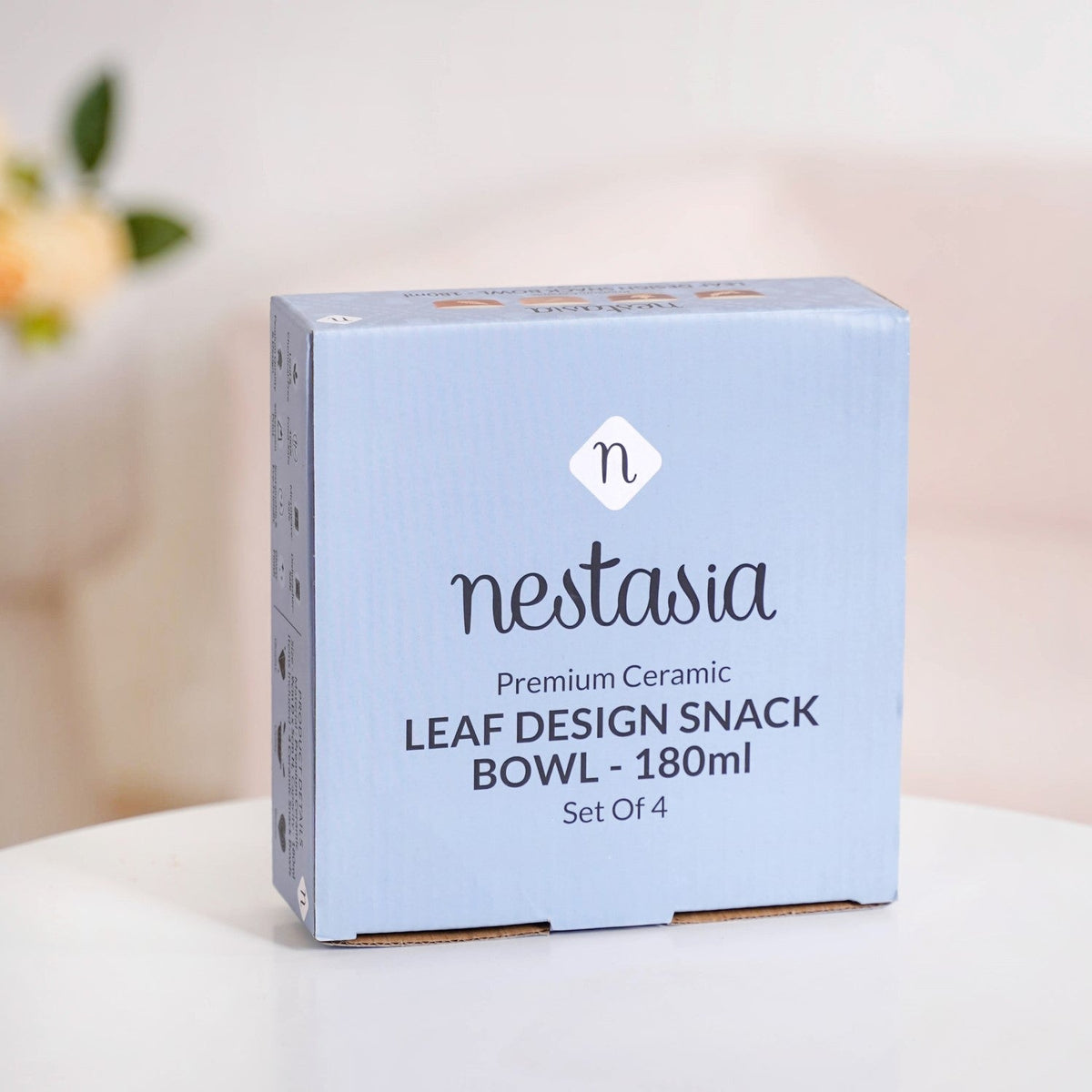 Autumn Leaf Ceramic Snack Bowl Set Of 4 180ml Nestasia